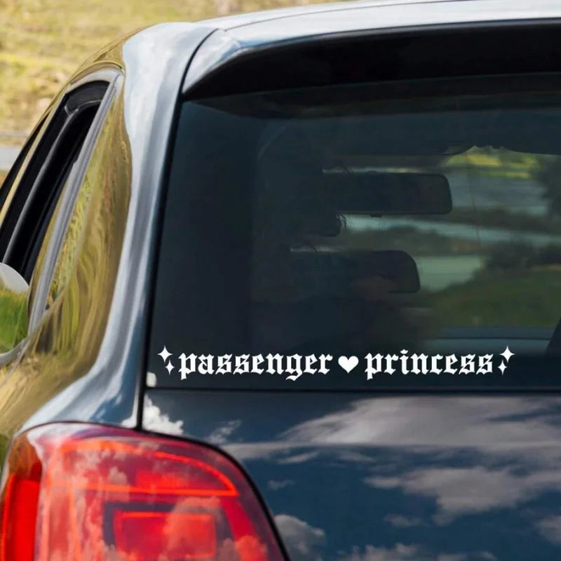 Passenger Princess Vinyl Car Window Sticker – Girly Car Decal for Women & Teen Girls
