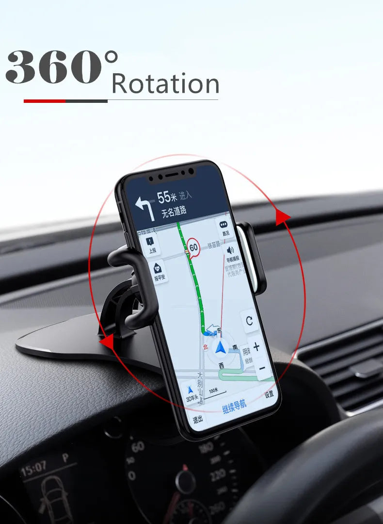 360° Rotating Dashboard Car Phone Mount | Universal Auto-Grip Bracket