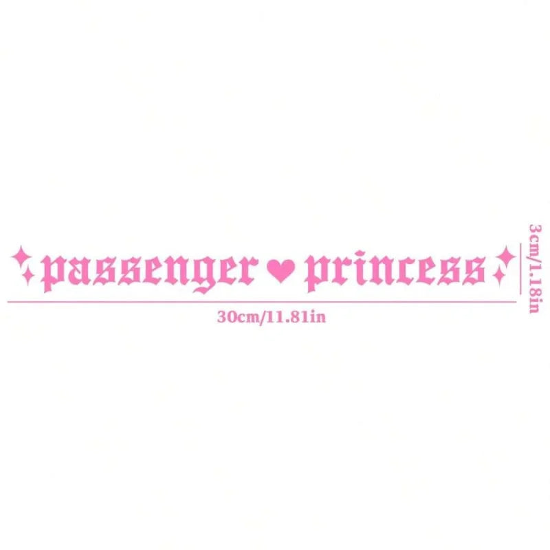 Passenger Princess Vinyl Car Window Sticker – Girly Car Decal for Women & Teen Girls