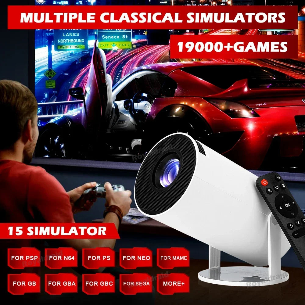 Portable Retro Gaming Projector Console | 19,000+ Games, 4K, 2 Wireless Controllers