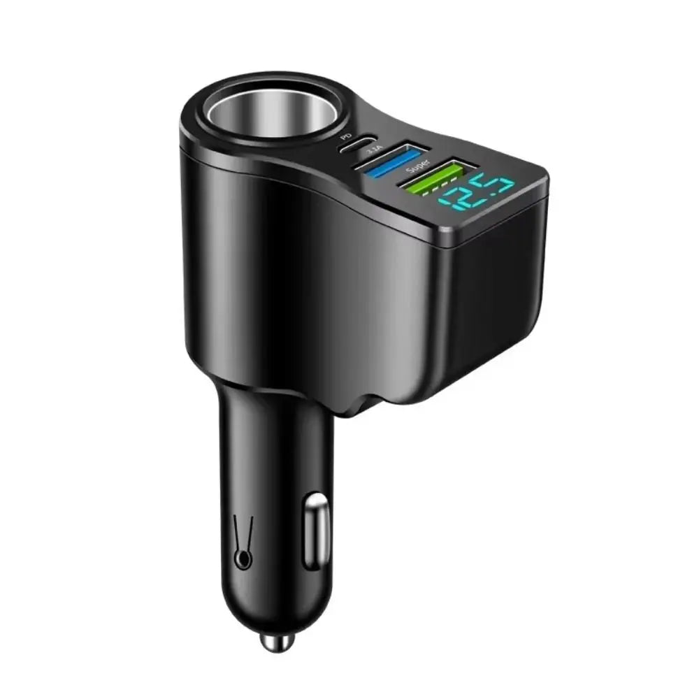 4-in-1 Dual USB & USB-C Multi-Device | 66W Fast Car Charger Inverter