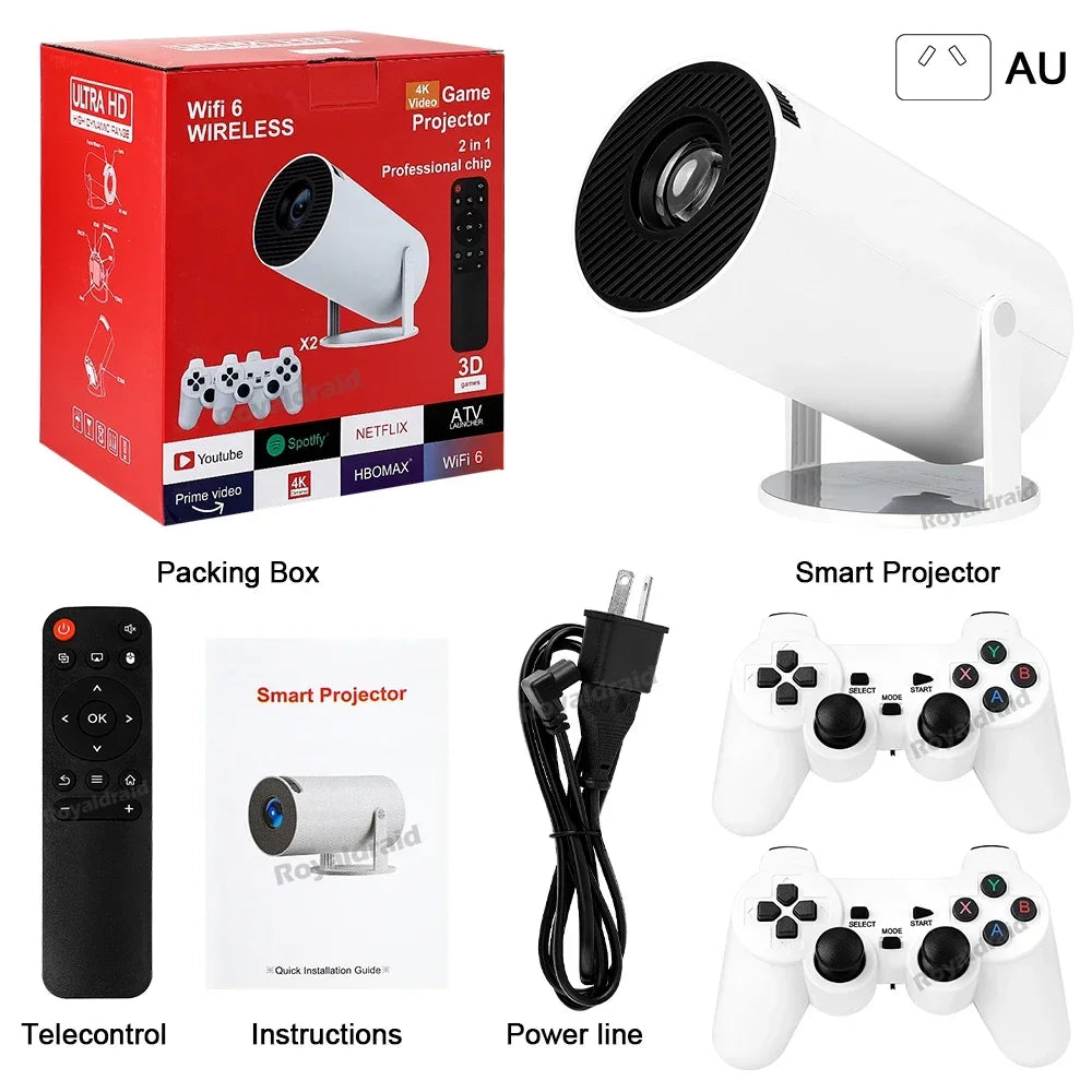 Portable Retro Gaming Projector Console | 19,000+ Games, 4K, 2 Wireless Controllers