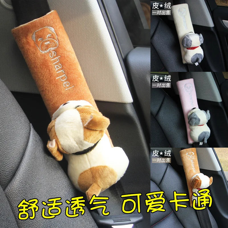 Cartoon Seat Belt Shoulder Protector Covers – Extended Safety Padding for Men & Women | Cute Car Interior Accessory