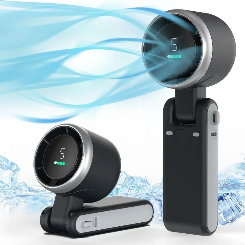 3-in-1 Mini Travel Fan | 5-Speed Rechargeable, 3600mAh Battery, USB Charging