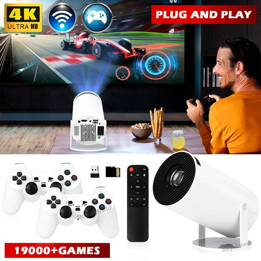 Portable Retro Gaming Projector Console | 19,000+ Games, 4K, 2 Wireless Controllers