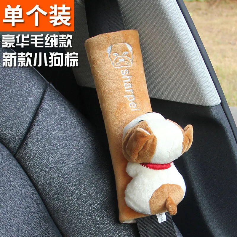 Cartoon Seat Belt Shoulder Protector Covers – Extended Safety Padding for Men & Women | Cute Car Interior Accessory
