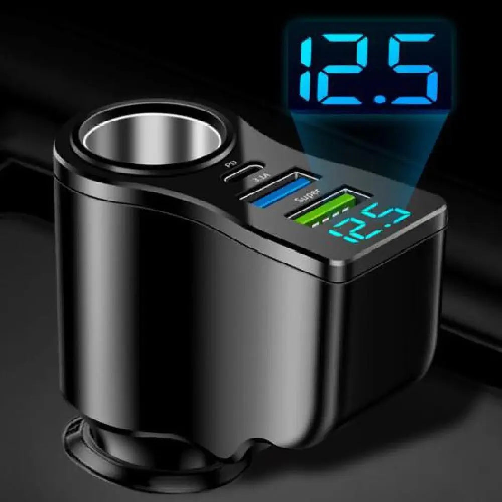 4-in-1 Dual USB & USB-C Compact Plug | 66W Fast Car Charger Adapter