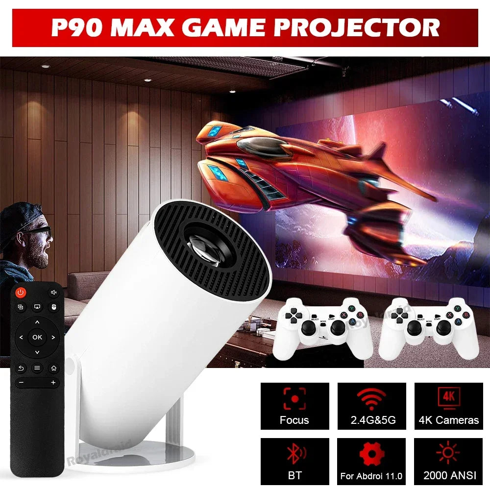 Portable Retro Gaming Projector Console | 19,000+ Games, 4K, 2 Wireless Controllers