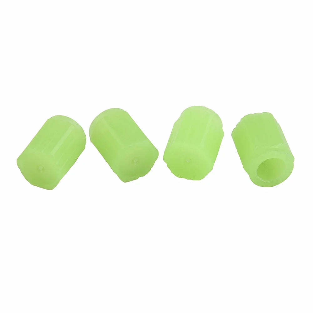 Pink Fluorescent Tire Valve Stem Caps – Luminous Car Wheel Accessories (4 Pack)