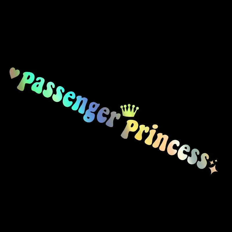 Passenger Princess Rearview Mirror Decal – Star Car Vinyl Sticker Interior Accessories for Women