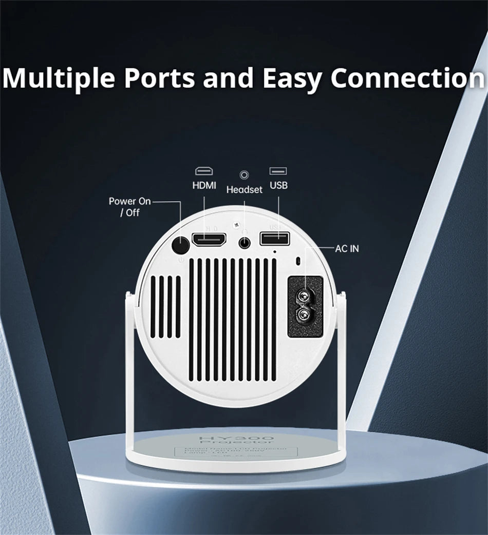 Compact Bluetooth Mini Projector | 1080P, 4K Support, 180° Rotation