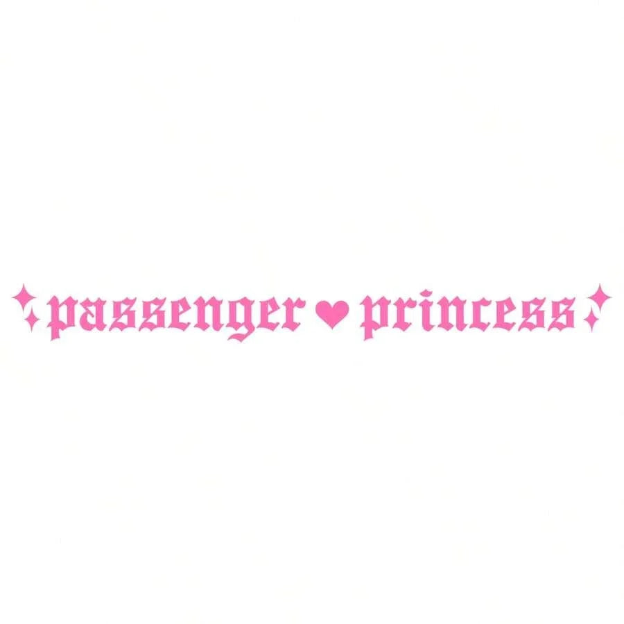 Passenger Princess Vinyl Car Window Sticker – Girly Car Decal for Women & Teen Girls