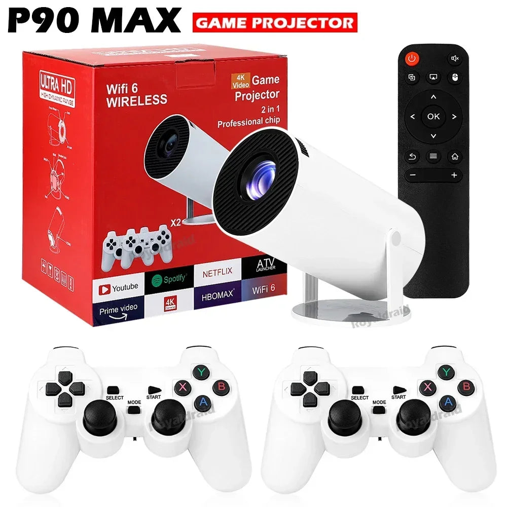 Portable Retro Gaming Projector Console | 19,000+ Games, 4K, 2 Wireless Controllers