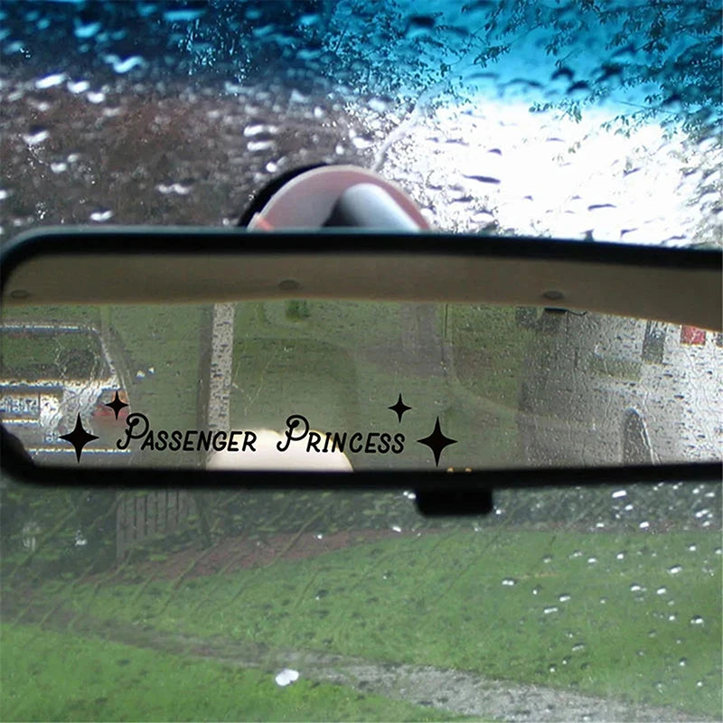Passenger Princess Mirror Car Decal Sticker – Cute Vinyl Art Decoration for Car Interior & Doors