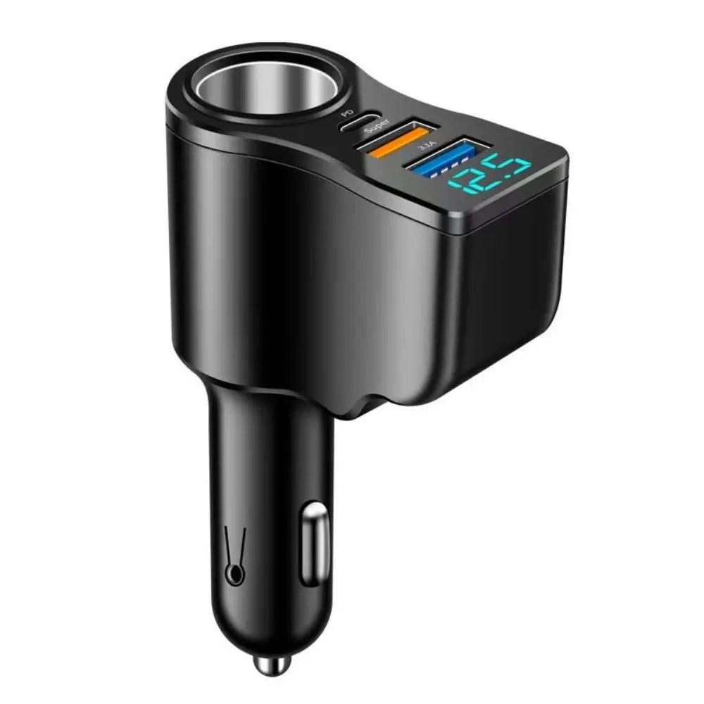 4-in-1 Dual USB & USB-C Multi-Device | 66W Fast Car Charger Inverter