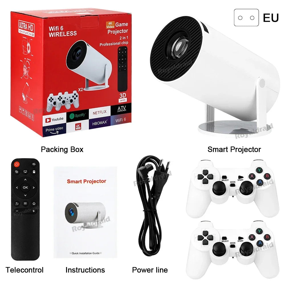 Portable Retro Gaming Projector Console | 19,000+ Games, 4K, 2 Wireless Controllers