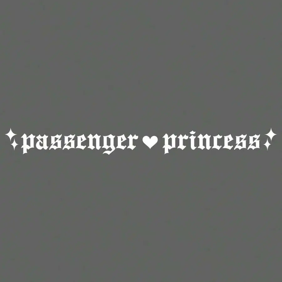 Passenger Princess Vinyl Car Window Sticker – Girly Car Decal for Women & Teen Girls