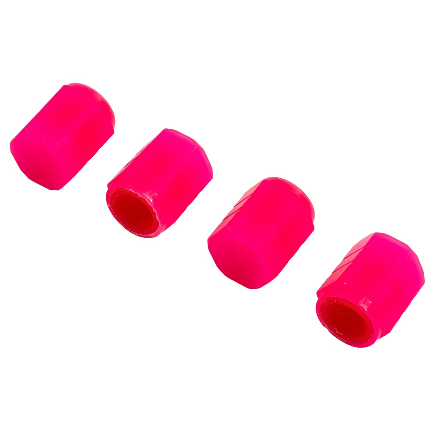 Pink Fluorescent Tire Valve Stem Caps – Luminous Car Wheel Accessories (4 Pack)