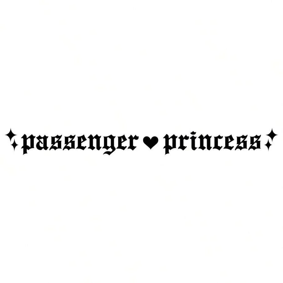 Passenger Princess Vinyl Car Window Sticker – Girly Car Decal for Women & Teen Girls