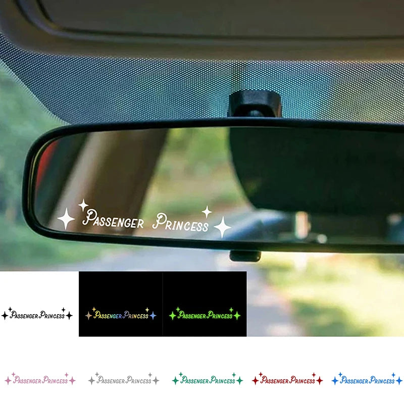 Passenger Princess Mirror Car Decal Sticker – Cute Vinyl Art Decoration for Car Interior & Doors