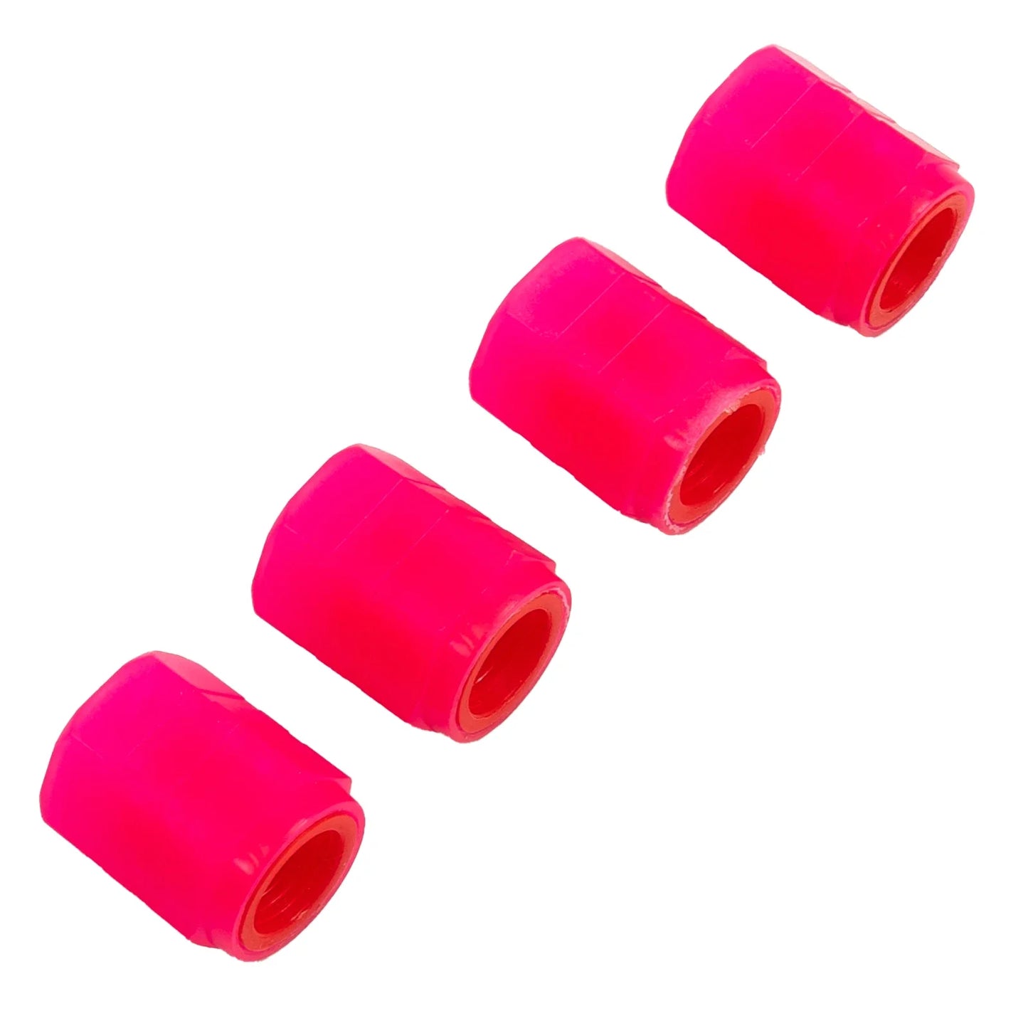 Pink Fluorescent Tire Valve Stem Caps – Luminous Car Wheel Accessories (4 Pack)