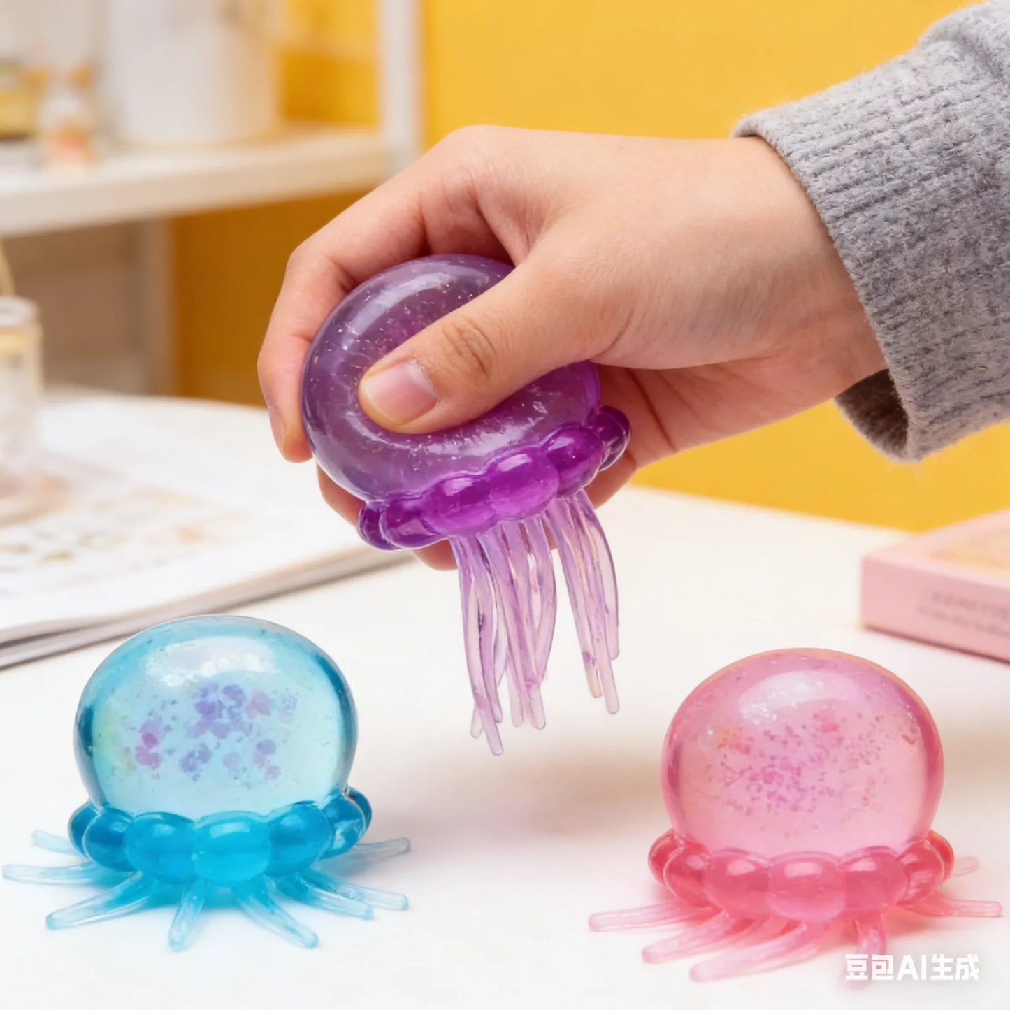 Music-Activated Jellyfish Stress Relief Toy | Squishy Sensory Fidget, Ages 14+