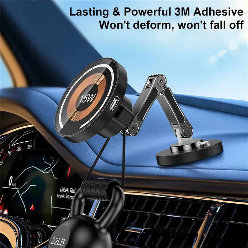 MagSafe Car Wireless Charger Holder | Fast Charging Mount for iPhone 12–15