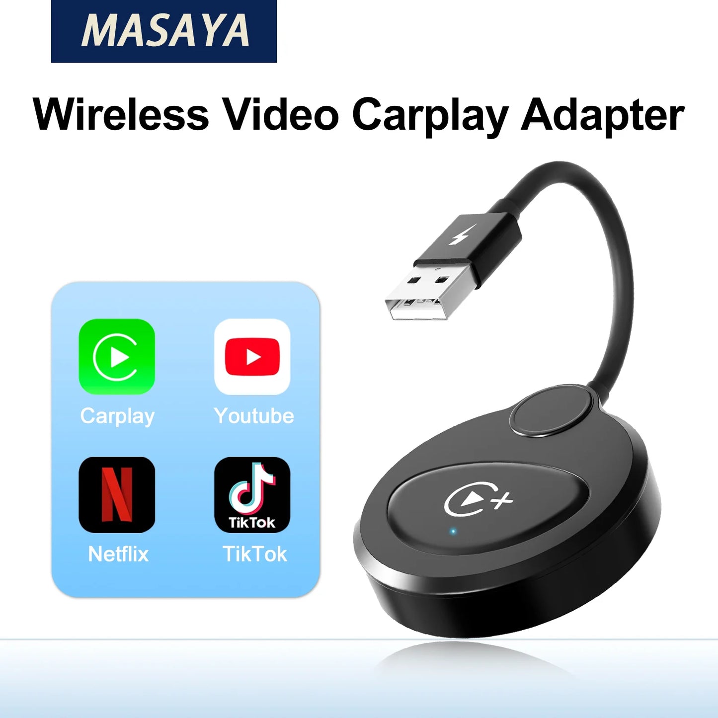 Wireless CarPlay Adapter | Netflix YouTube TikTok Streaming for Car Screen