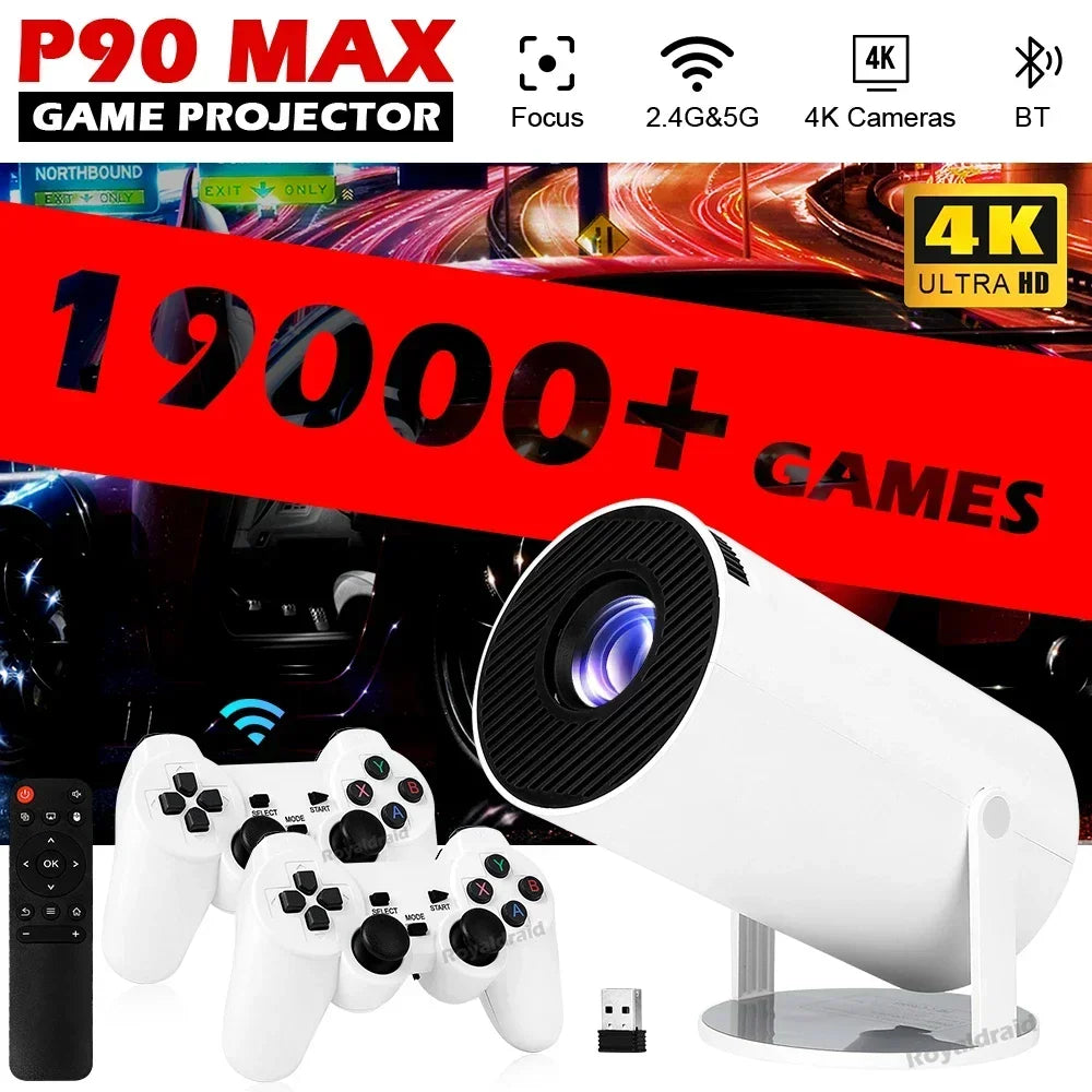 Portable Retro Gaming Projector Console | 19,000+ Games, 4K, 2 Wireless Controllers
