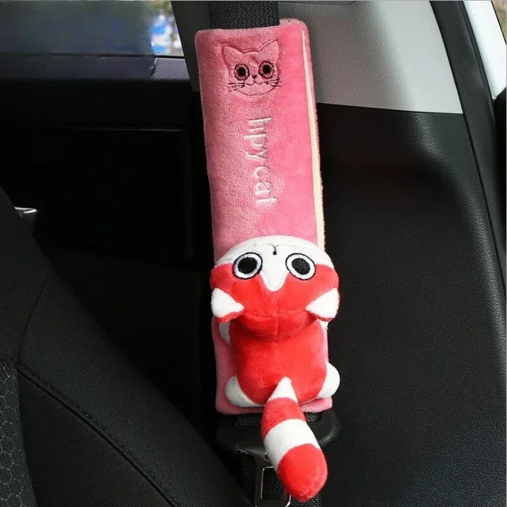 Cartoon Seat Belt Shoulder Protector Covers – Extended Safety Padding for Men & Women | Cute Car Interior Accessory