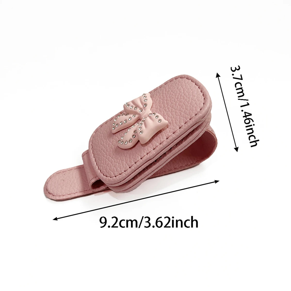 Pink Rhinestone Bow Sun Visor Glasses Clip – Cute Car Sunglasses Holder & Interior Accessory for Women
