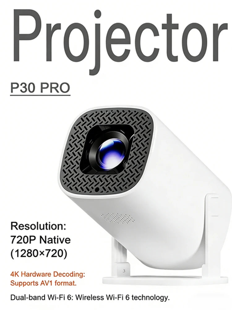 Smart Home Cinema Mini Projector | Linux OS, WiFi 6, 4K, Bluetooth 5.0