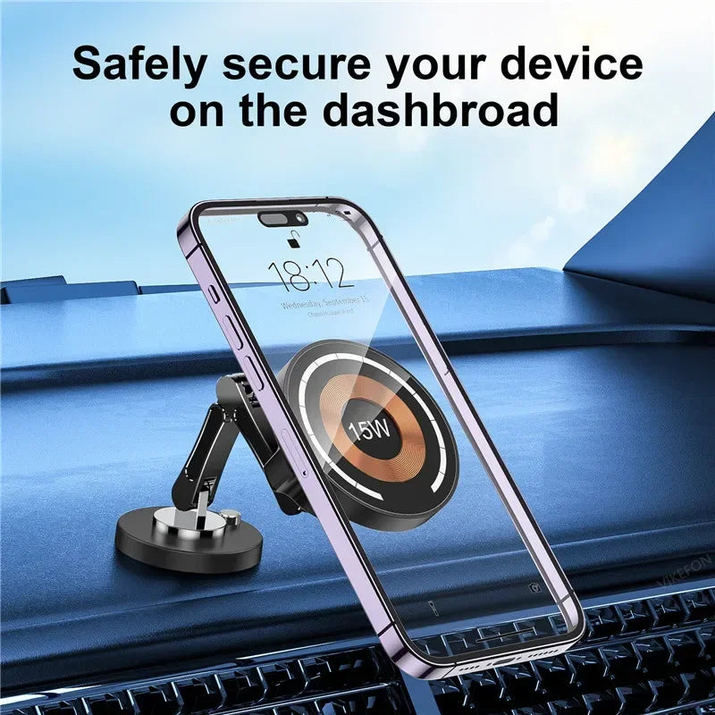 MagSafe Car Wireless Charger Holder | Fast Charging Mount for iPhone 12–15