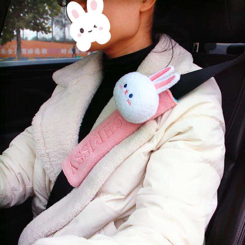 Cartoon Seat Belt Shoulder Protector Covers – Extended Safety Padding for Men & Women | Cute Car Interior Accessory