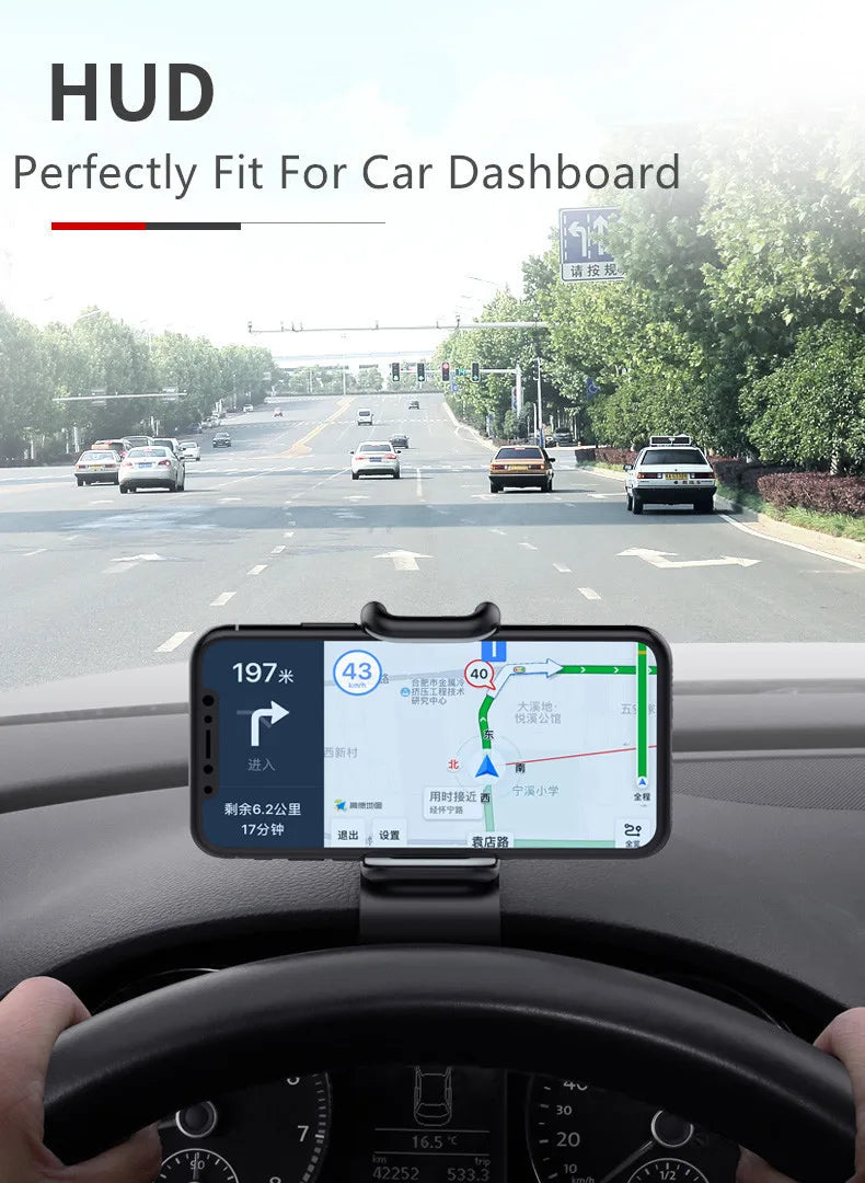 360° Rotating Dashboard Car Phone Mount | Universal Auto-Grip Bracket