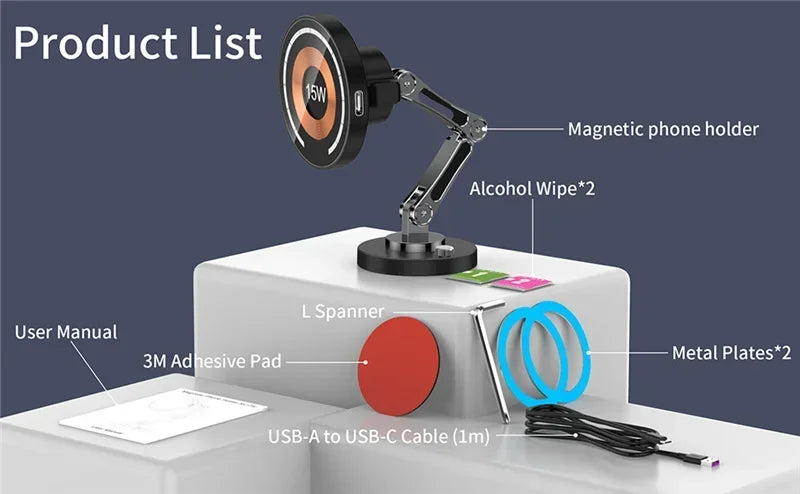 MagSafe Car Wireless Charger Holder | Fast Charging Mount for iPhone 12–15
