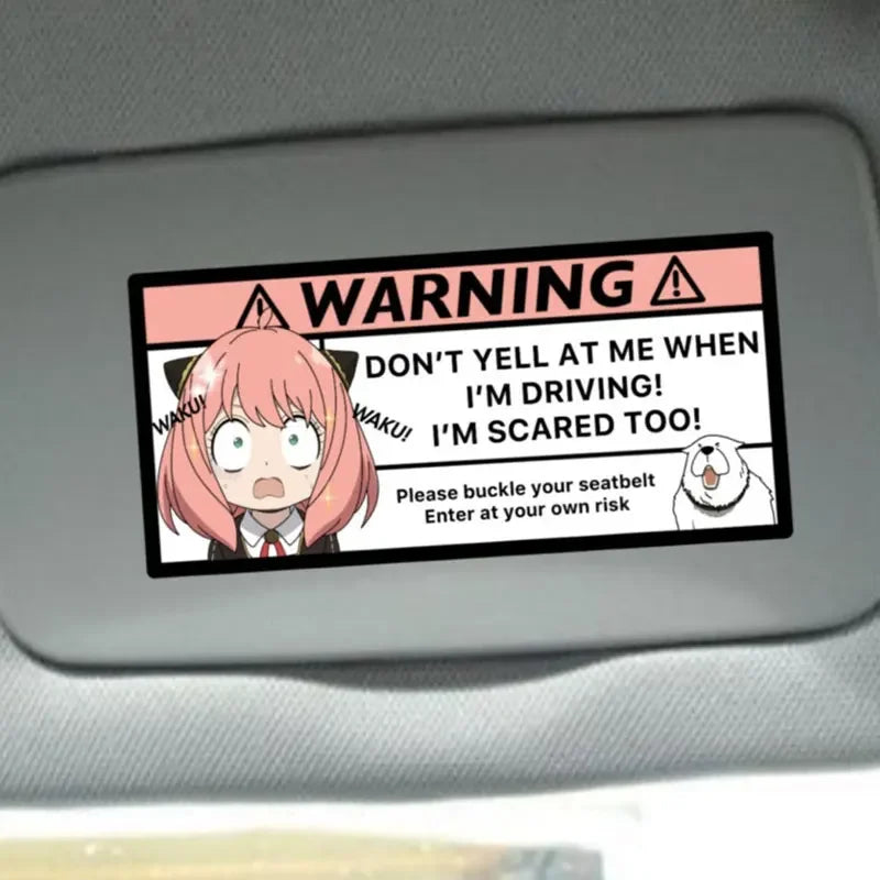 Anya Spy x Family Anime Car Sticker – Cute Pink Vinyl Decal for Car Mirror & Interior Decoration