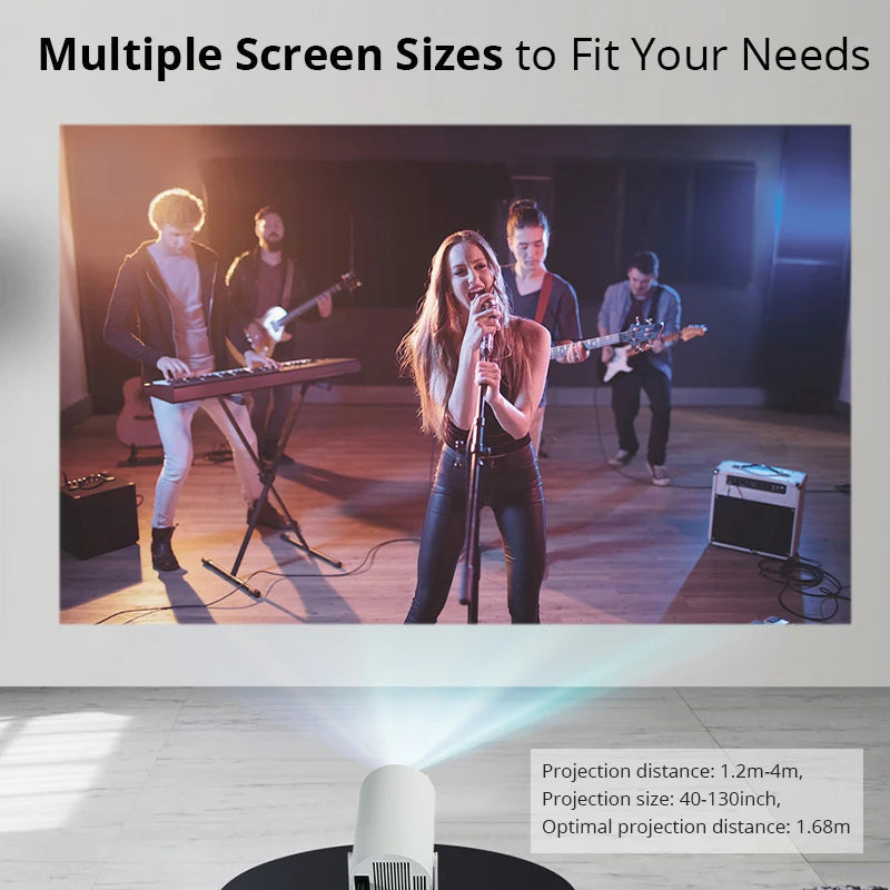 Compact Bluetooth Mini Projector | 1080P, 4K Support, 180° Rotation