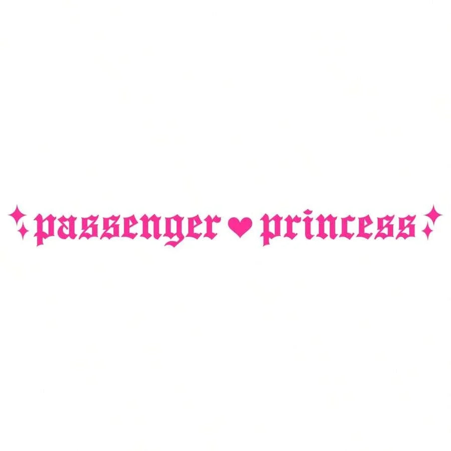 Passenger Princess Vinyl Car Window Sticker – Girly Car Decal for Women & Teen Girls