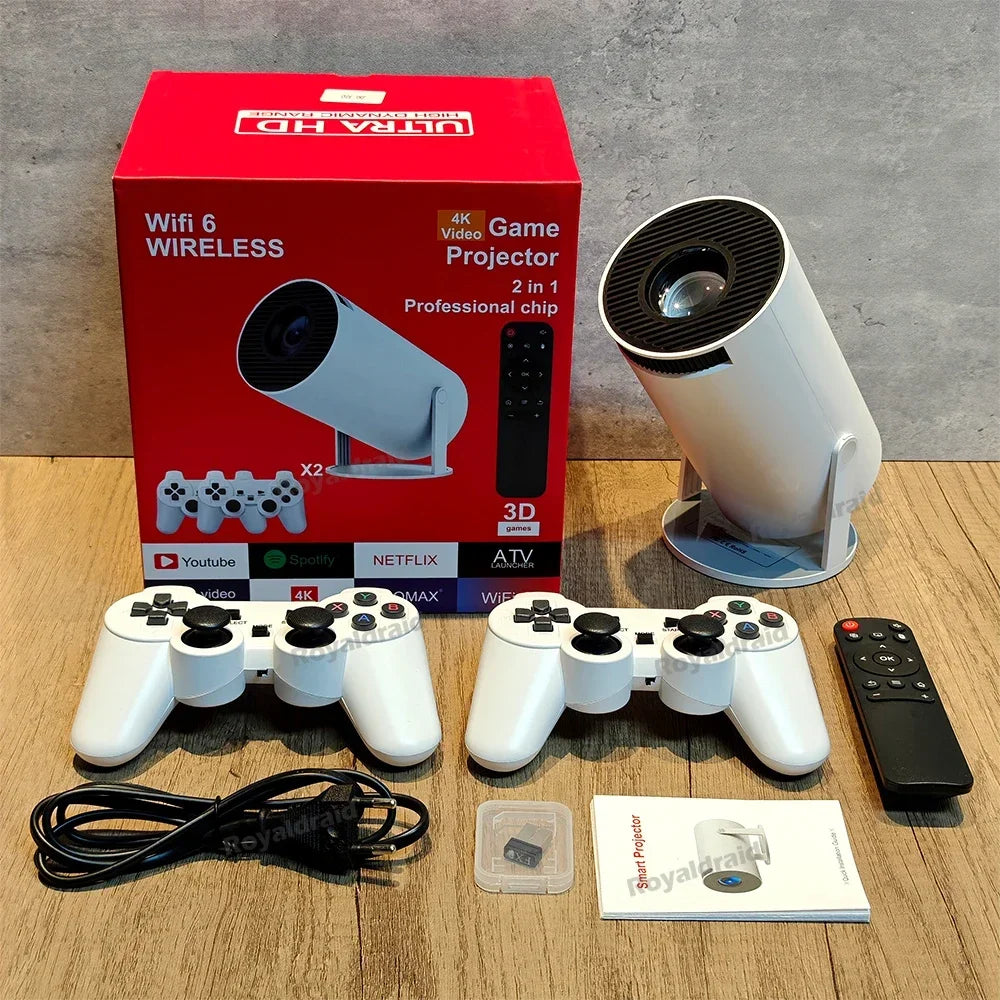 Portable Retro Gaming Projector Console | 19,000+ Games, 4K, 2 Wireless Controllers