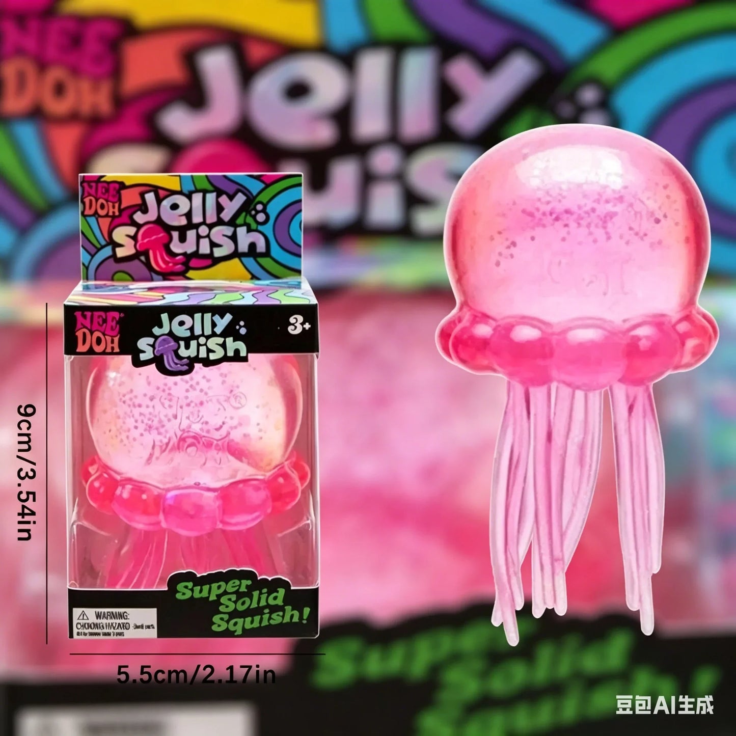 Music-Activated Jellyfish Stress Relief Toy | Squishy Sensory Fidget, Ages 14+