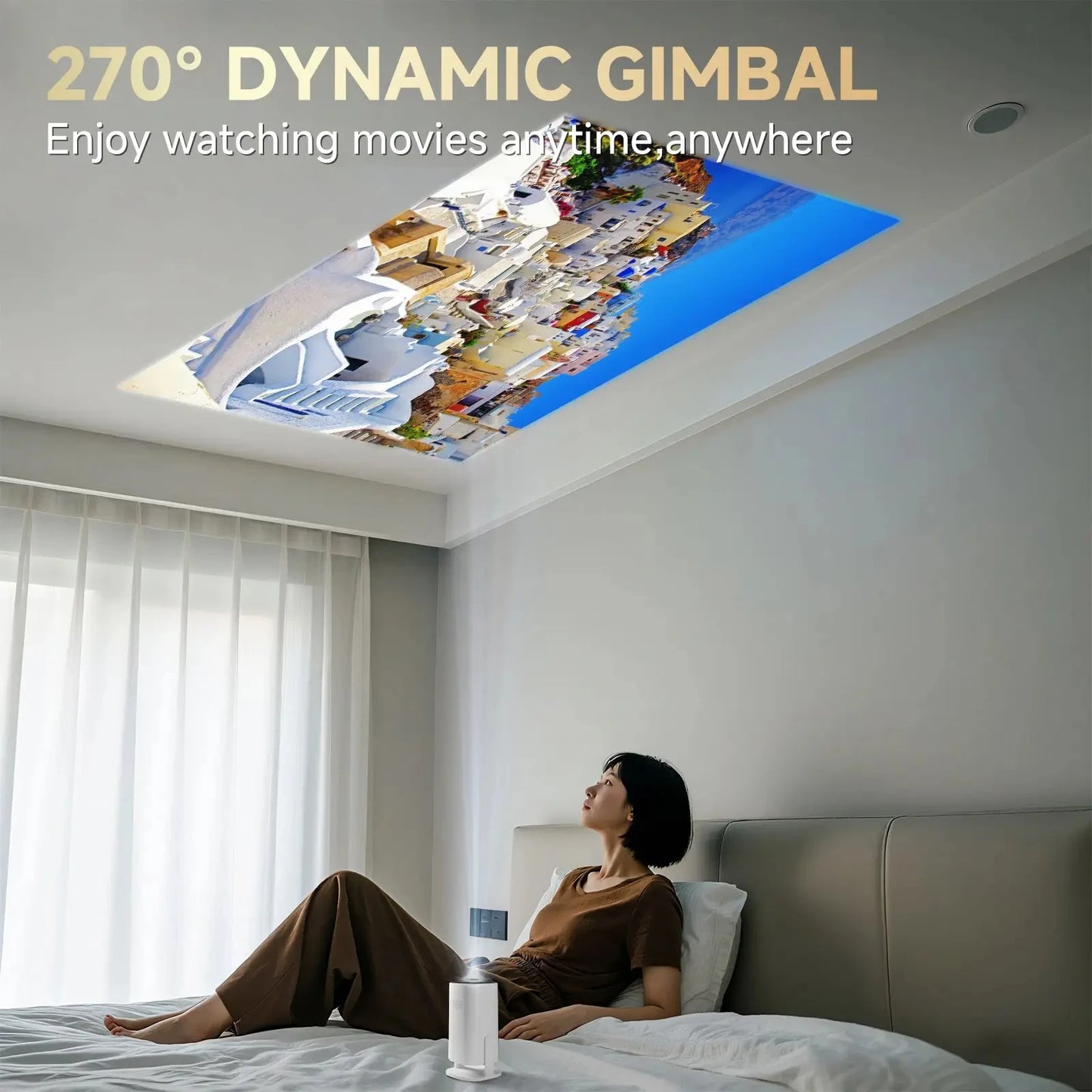 Smart Home Cinema Mini Projector | Linux OS, WiFi 6, 4K, Bluetooth 5.0