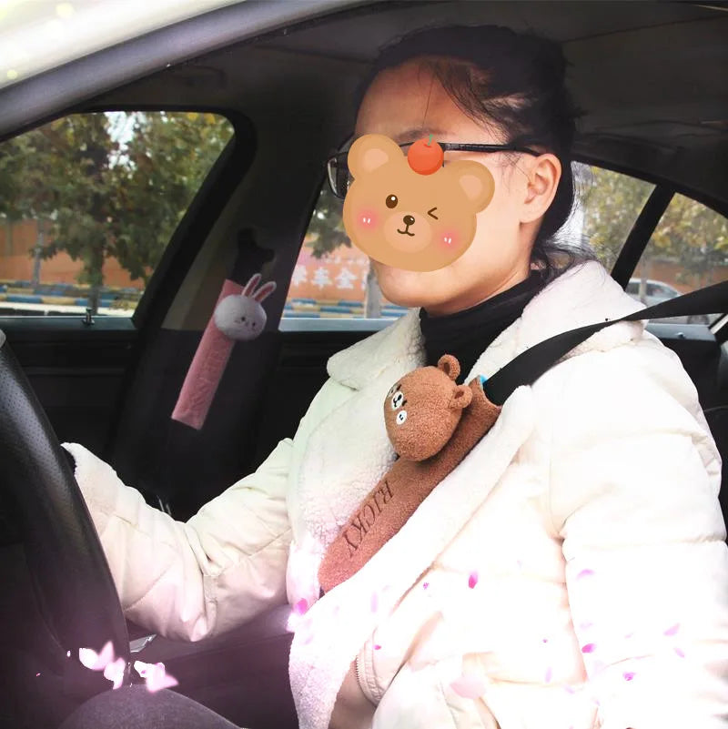 Cartoon Seat Belt Shoulder Protector Covers – Extended Safety Padding for Men & Women | Cute Car Interior Accessory