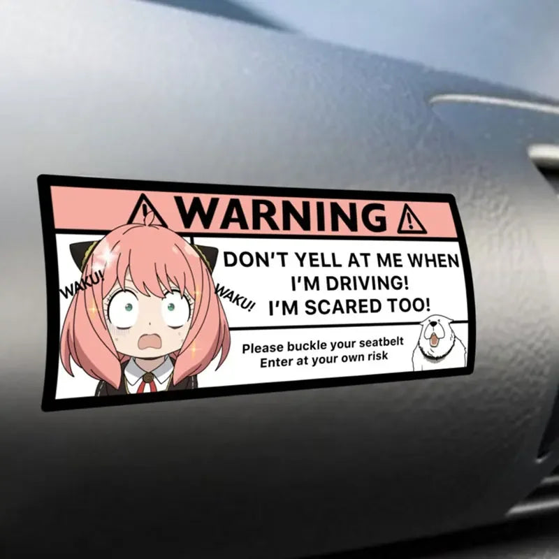 Anya Spy x Family Anime Car Sticker – Cute Pink Vinyl Decal for Car Mirror & Interior Decoration