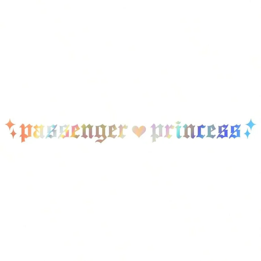 Passenger Princess Vinyl Car Window Sticker – Girly Car Decal for Women & Teen Girls