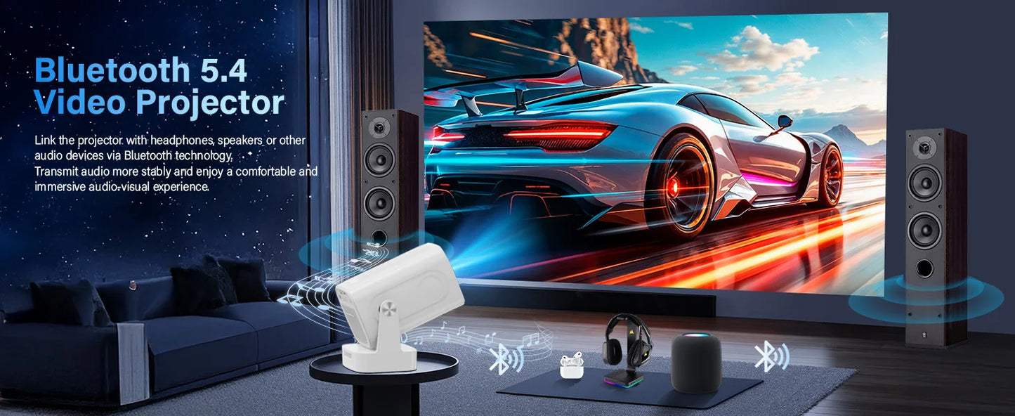 4K Native HD Projector | Android Built-In, WiFi 6
