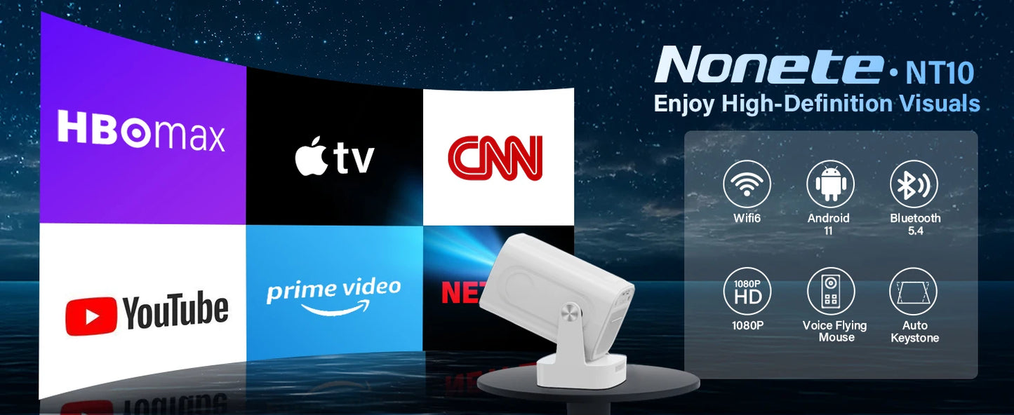 4K Native HD Projector | Android Built-In, WiFi 6