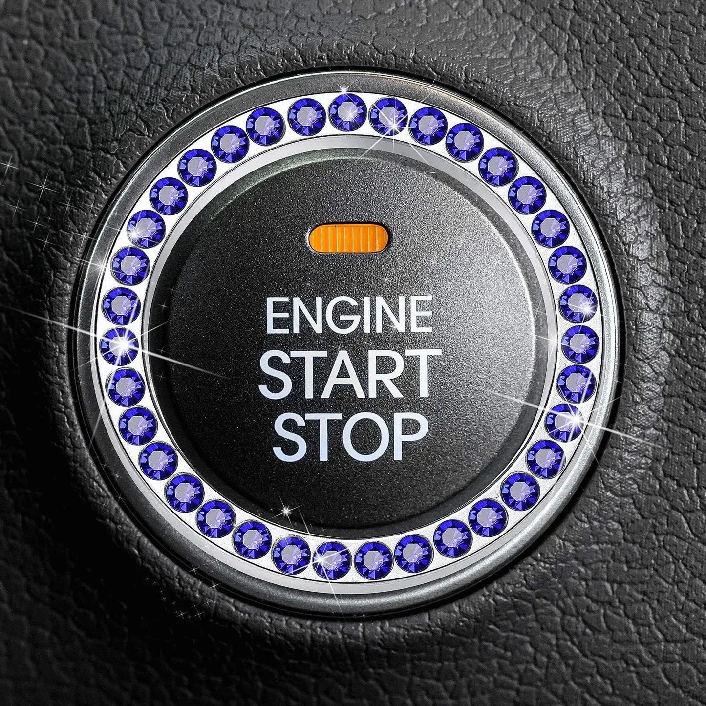 Car Start Switch Button Auto Decorative Diamond Stickers Rhinestone Ring Circle Trims Protective Cover Car Accessories Interior