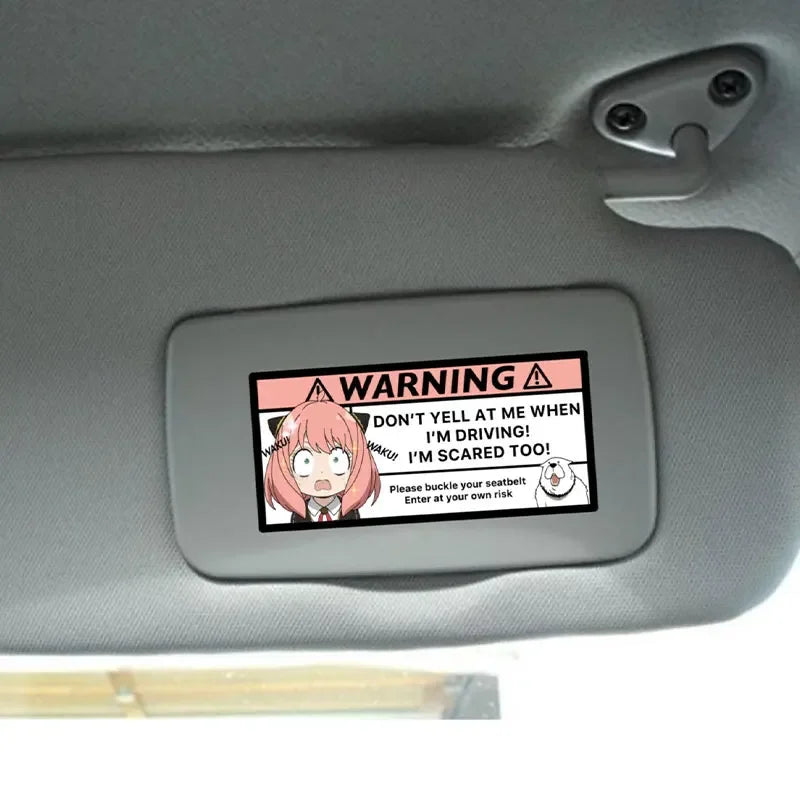 Anya Spy x Family Anime Car Sticker – Cute Pink Vinyl Decal for Car Mirror & Interior Decoration