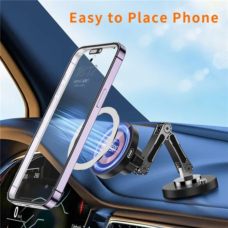 MagSafe Car Wireless Charger Holder | Fast Charging Mount for iPhone 12–15